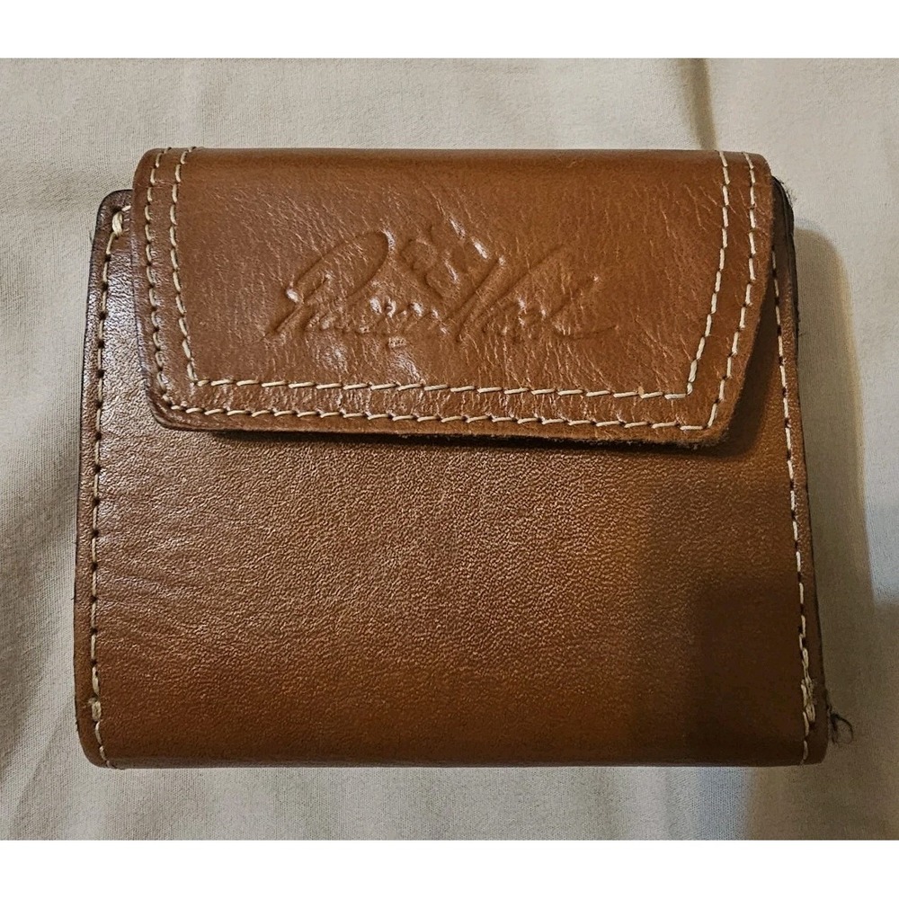 Patricia Nash Women's Zip-Around Wallet Brown with ID Window Card Slots Logo